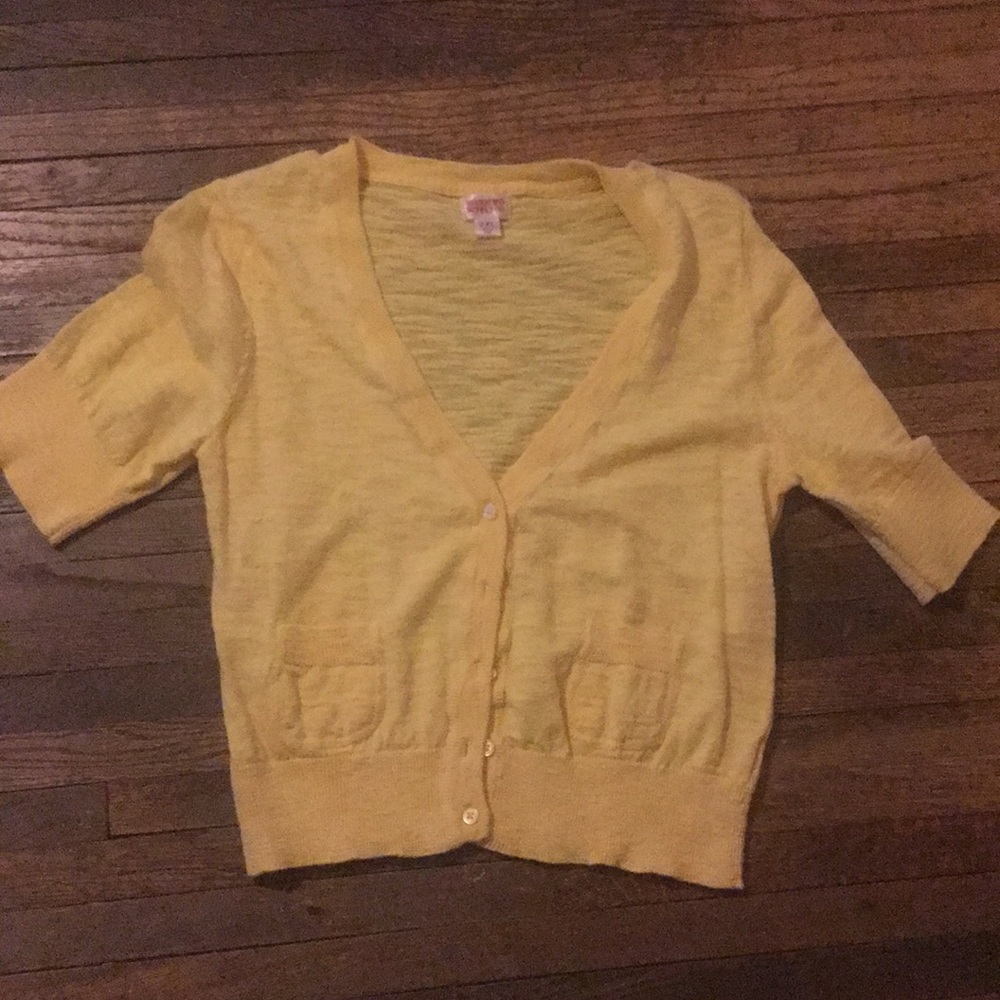 Yellow cardigan